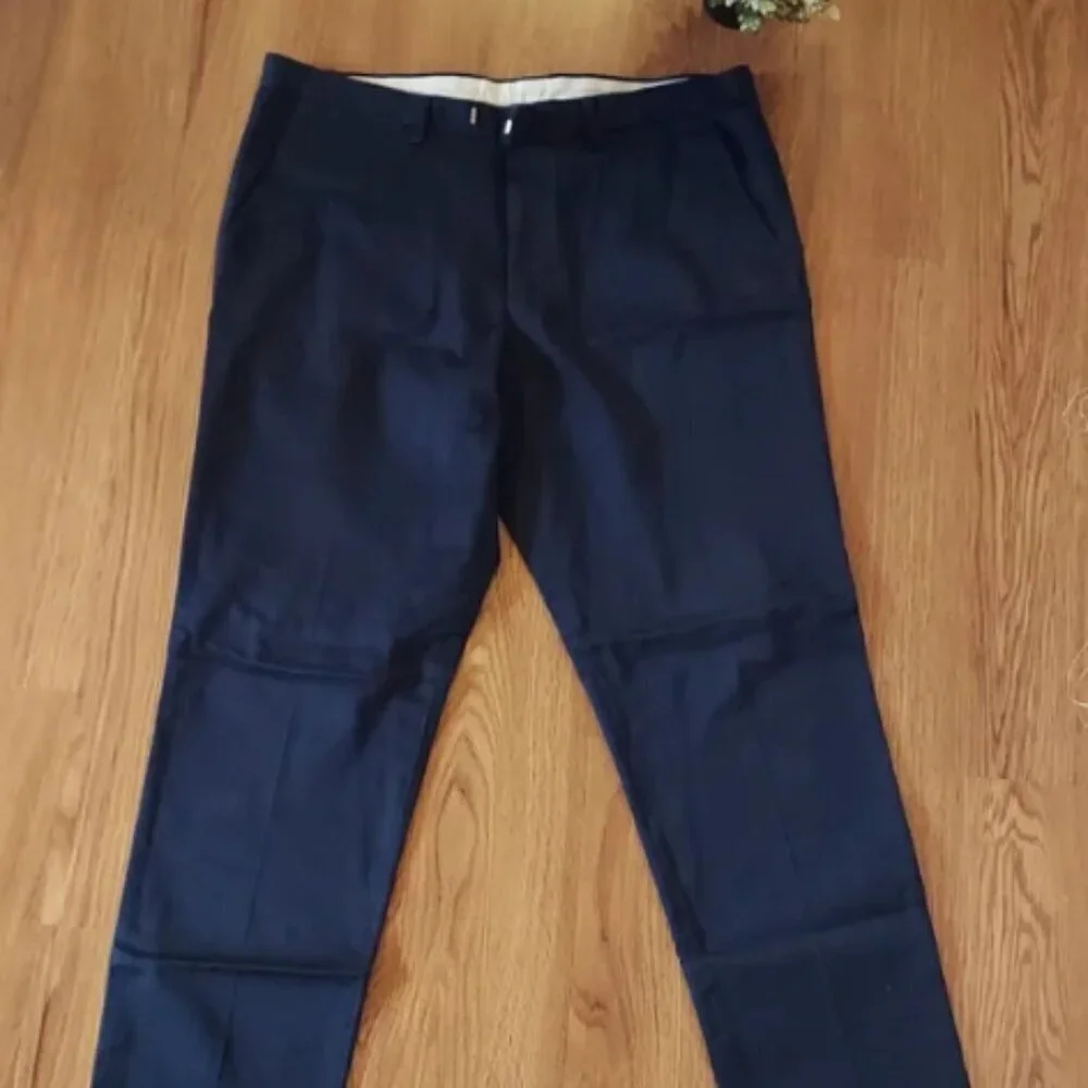 J.CREW BOWERY  PANTS MEN  SIZE W35 L32 NAVY BLUE FORMAL CASUAL STRETCHY  OFFICE